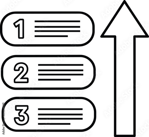 Foto Steps to Success with Three Numbered Stages
