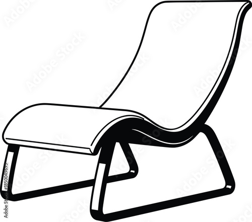 Modern lounge chair with footrest illustration