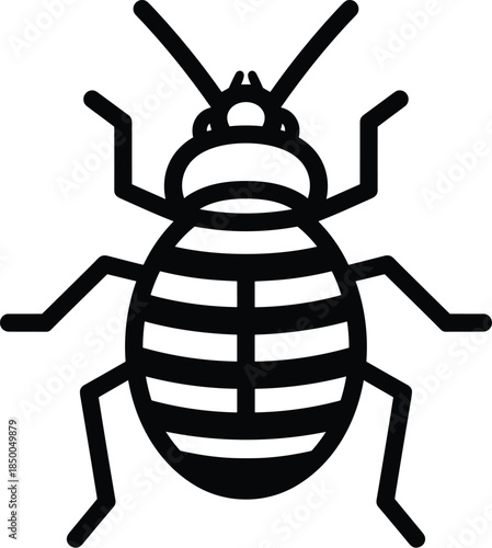 Black bed bug icon on white background