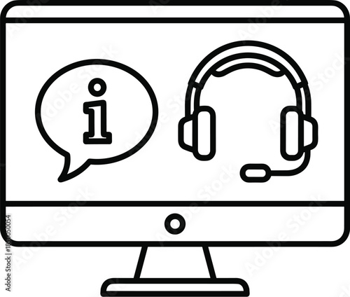 Online Customer Support on Computer Screen