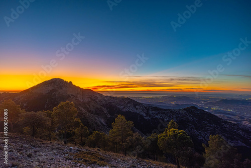 Looking towards Alicante from Mount Maigmo at dawn