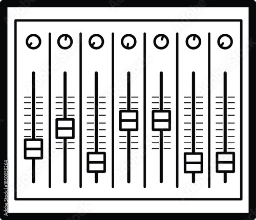 Equalizer Icon Black White Illustration