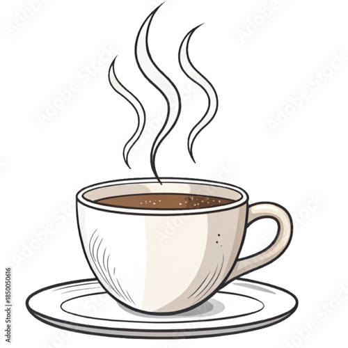 Steaming Coffee Cup: A close-up view of a steaming cup of freshly brewed coffee, exuding warmth and invigoration