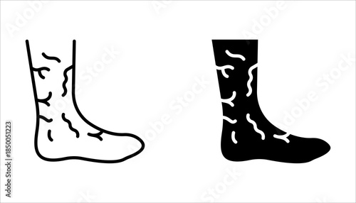 Varicose icon set, on white background.