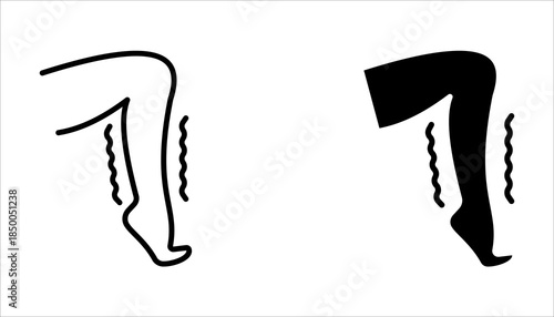 Varicose icon set, on white background.