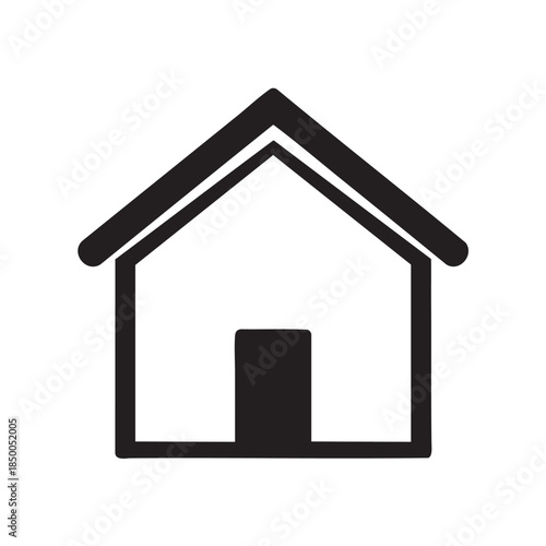 Simple black house icon isolated on transparent background