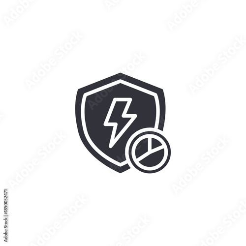 Energy protection shield icon symbolizing electrical safety, overload prevention, and intelligent power control systems.