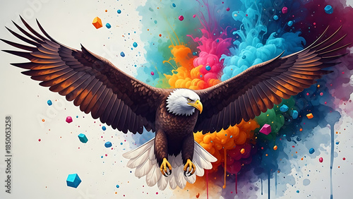 Eagle of Prosperity and Success, Majestic Eagle Symbol of Wealth, Golden Eagle Representing Financial Freedom, Powerful Eagle Vision of Abundance, Eagle Illustration of Strength and Prosperity,  IA