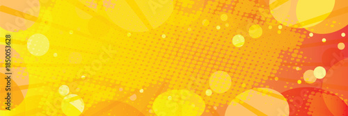 Cute striped, checkered, and dotted yellow cloud shapes and circles with long horizontal square frames.