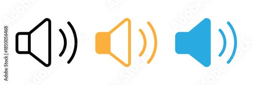 Volume control icons in three different states