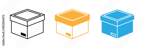 3d cube illustrations in various colors and line styles