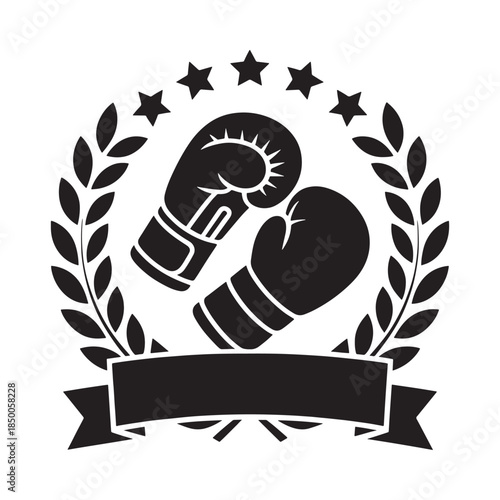 Boxing gloves with laurel wreath and stars a classic sports emblem