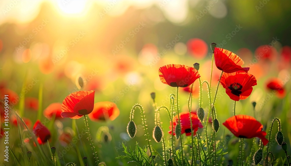 Fototapeta premium Mohnblumen blühend im Frühling