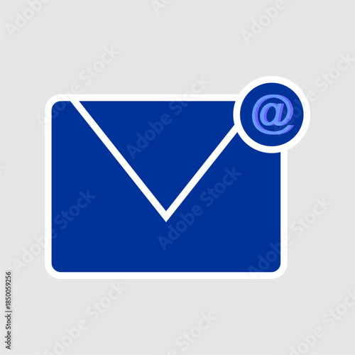 simple blue email icon sticker