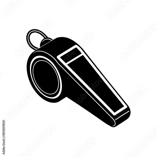 metal whistle isolated on white background