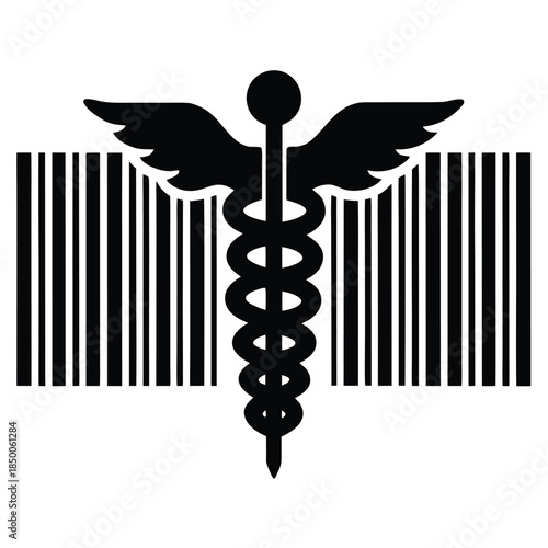 medical barcode vector icon on white background