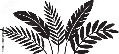 Tropical Palm Leaf Arch Silhouette – Botanical Crown Vector Design