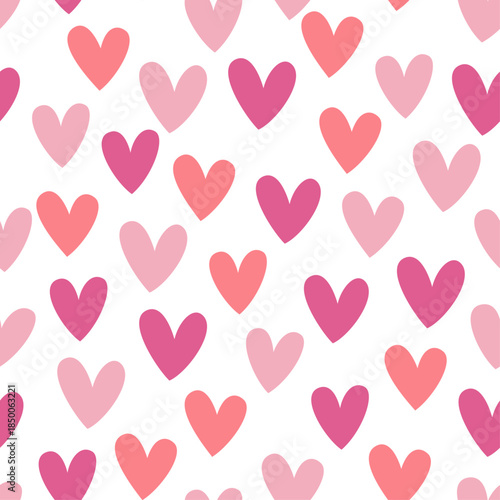 Romantic pink purple hearts seamless girlish background. Vector illustration for prints, wrapping and backgrounds.