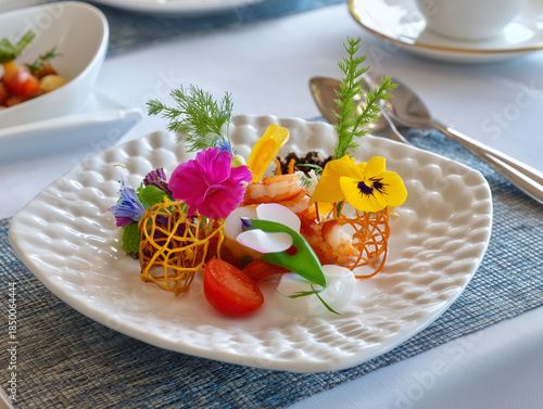 Exquisite Organic Salad Fine Dining Experience – Perfectly Cooked Premium  Artistic Plating	