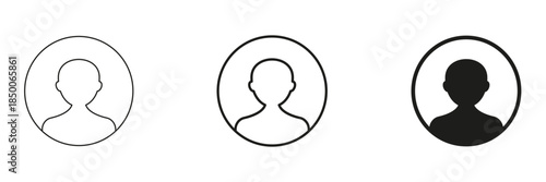 User Profile Avatar Line And Solid Icon Set. User Identification, Account Management, And Profile Outline And Silhouette Symbol Collection. Isolated Vector Illustration