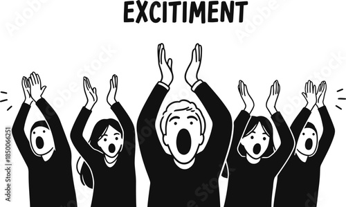 Clapping Emotions Solid Filled Icons Happiness Excitement Pride