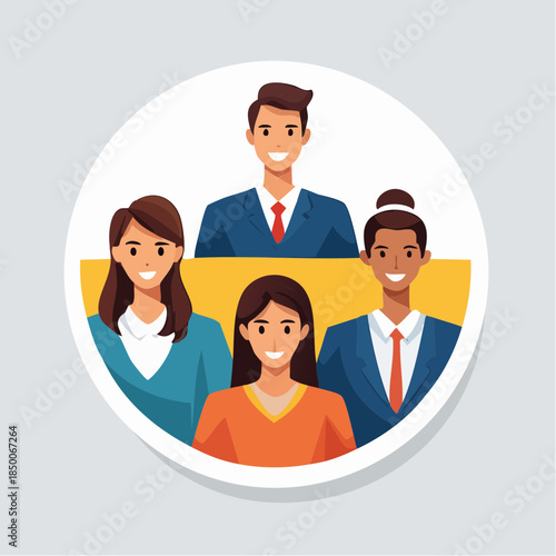 Diverse group of smiling business professionals in a team