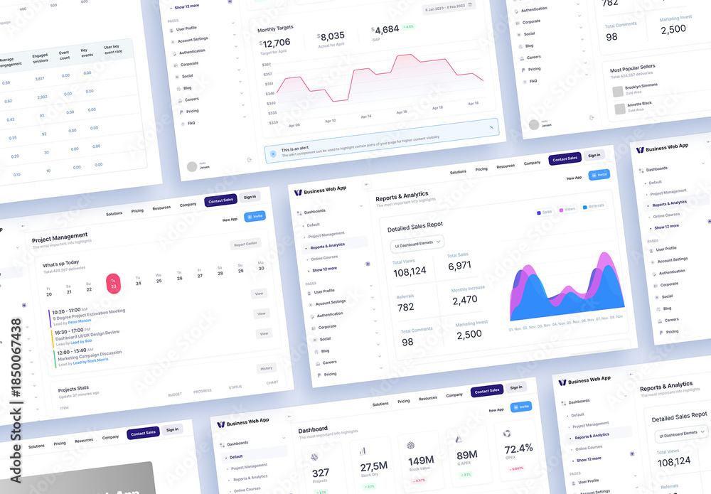 Multi Screen Website Interface App Design Presentation Mockup Stock ...