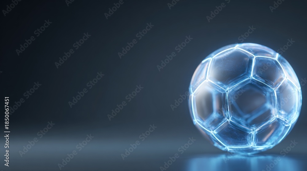 Naklejka premium Abstract glowing soccer ball illustration