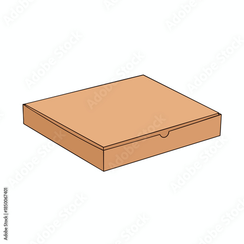 A closed, rectangular cardboard box with a small opening. Solid brown on white