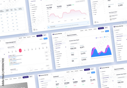 Multi Screen Website Interface App Design Presentation Mockup