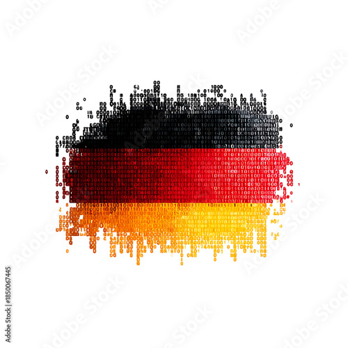 Digital Pixelated German Flag - A Modern Representation of National Identity and Heritage