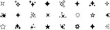 Star icons. Twinkling stars. Sparkles, shining burst. Christmas vector symbols isolated. Retro futuristic sparkle icons collection. collection of star icons in vector, shining icons, shiny, sparkling.