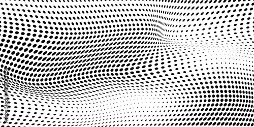 Abstract white background with black distort dots design. Modern dotted comic style. Vector illustration. eps 10