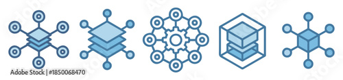 platform organization network icon set