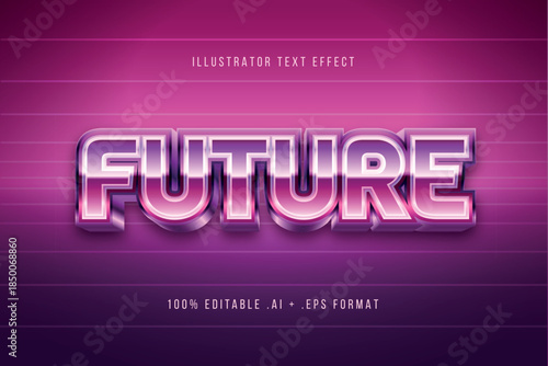 A futuristic neon pink background with the word future in bold 3d letters