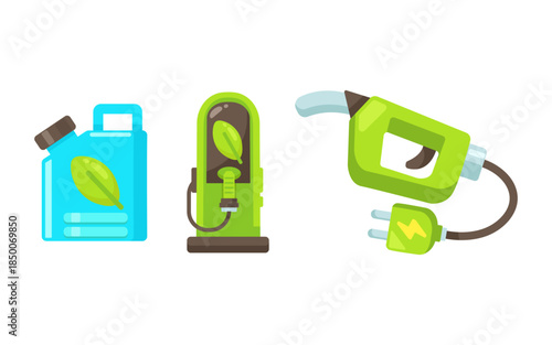 Green Energy Fueling Station with Electric Plug and Jerry Can for Eco-friendly Transport