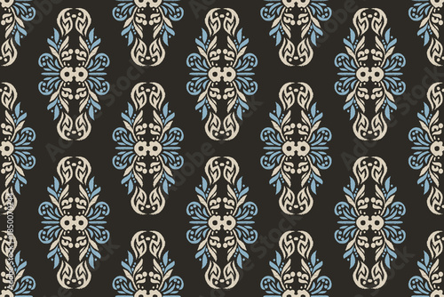 Ethnic abstract ikat fabric artwork with seamless patterns, combining tribal, indigenous and Mexican embroidery with Aztec geometric motifs. Ideal for rugs, wallpapers, throws, fabrics, and clothing.