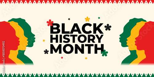 Vector illustration of Black History Month social media template