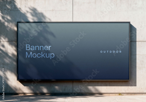 Long Black Frame Banner Mockup