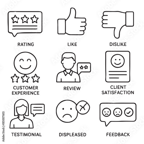 Customer satisfaction icon set vector