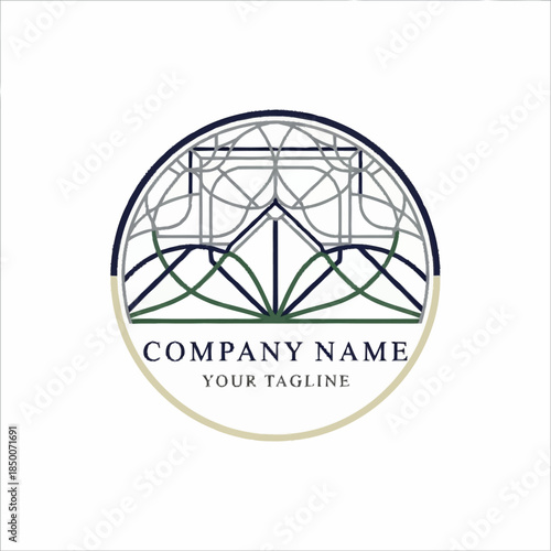 Geometric Architectural Logo Design with Abstract Lines.
