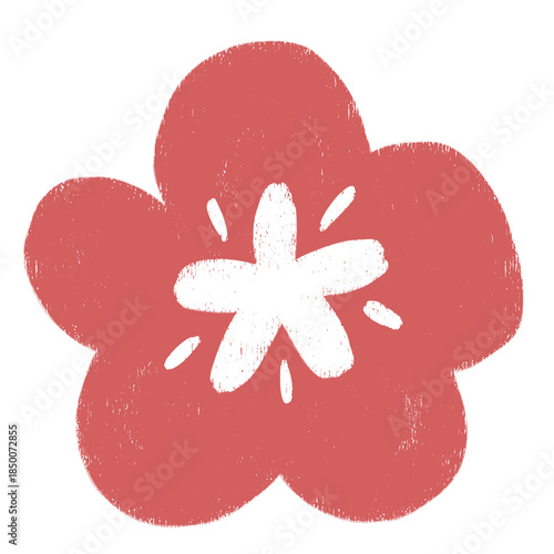 Hand painted red floral symbolizing celebration and good luck