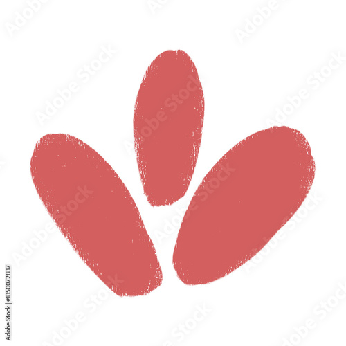 Hand painted red flower petals illustration