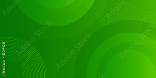 Green circle shape and line gradient abstract background. Modern shapes combination