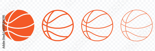 Basketball icons set in different styles. Basketball icons, vector symbols. filled flat sign. eps 10