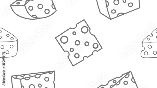 Cheese doodle pattern background. Cheese Seamless Pattern. Cheese background pattern. Hand drawn of outline 