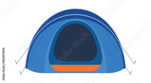 Camping tent vector design showing a blue tent ready for outdoor activities at a campsite