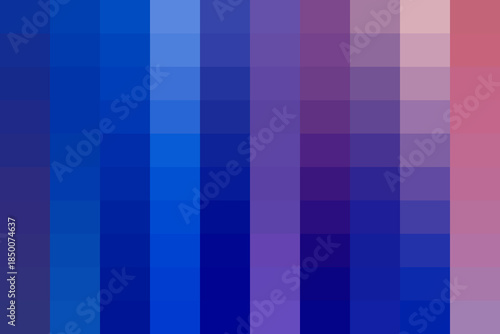 Colorful pixelated gradient grid background with transitioning shades of blue, purple, and red squares creating an abstract mosaic design.