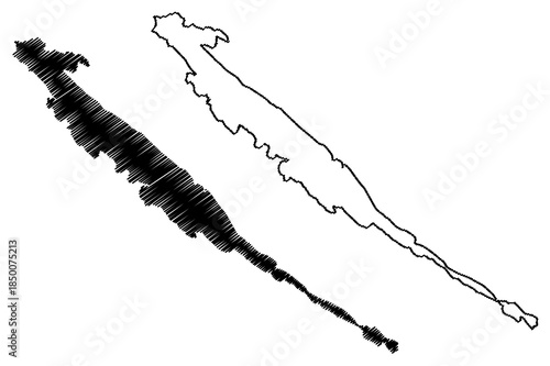 Kornati island (Republic of Croatia) map vector illustration, scribble sketch Kornati map