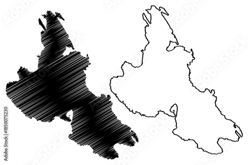 Krk island (Republic of Croatia, Adriatic Sea) map vector illustration, scribble sketch Krk map